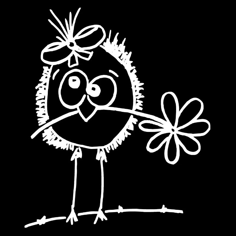 süßer Vogel mit Blume im Schnabel