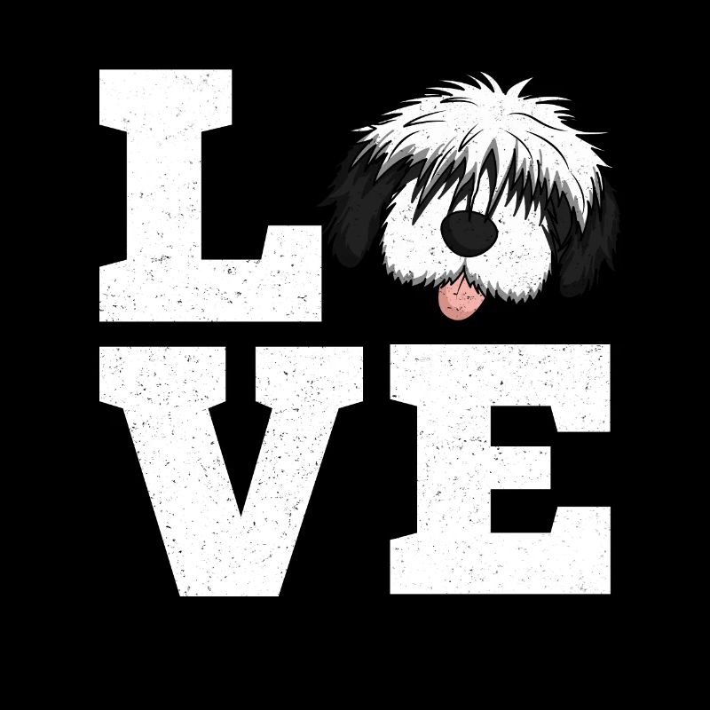 Bobtail-Pudel-Mischling Hund Geschenk