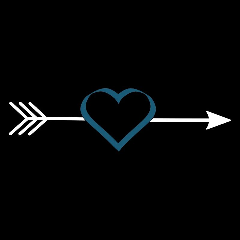Coeur bleu avec flèche Saint-Valentin