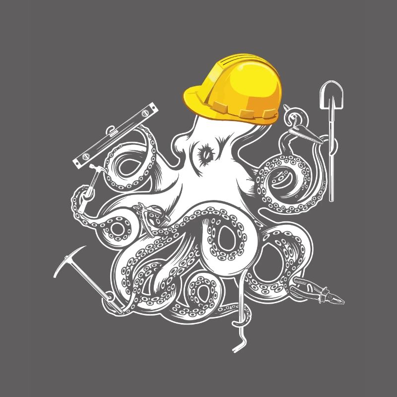 Client house building multitasking octopus octopus hard hat