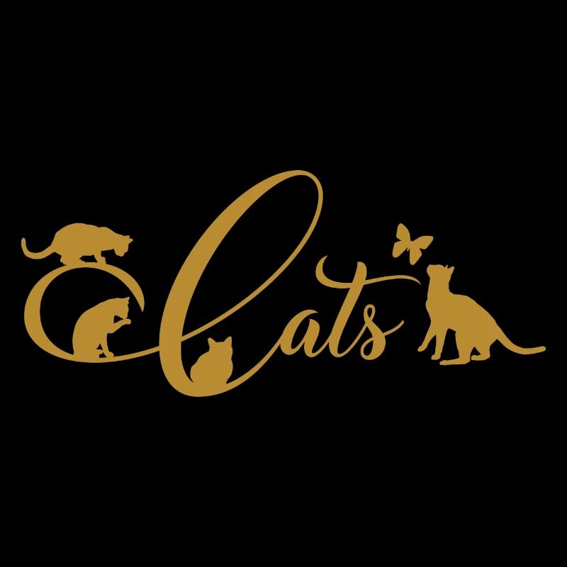 Cheerful kittens do gymnastics on decorative writing