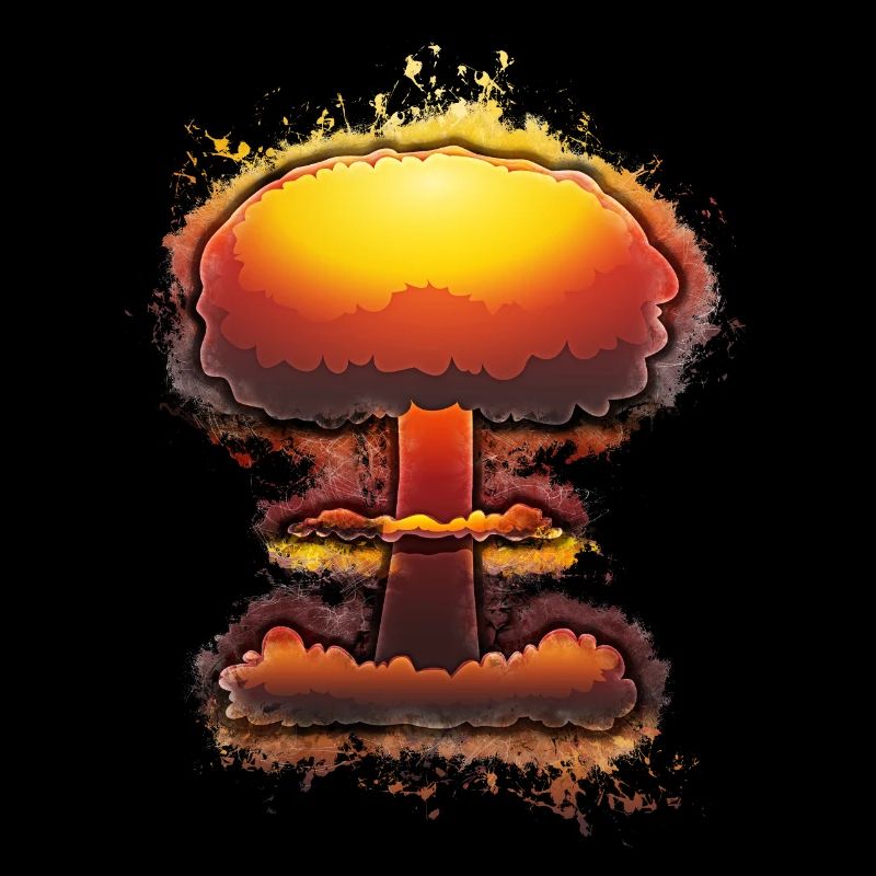 Bomb explosion bright glowing