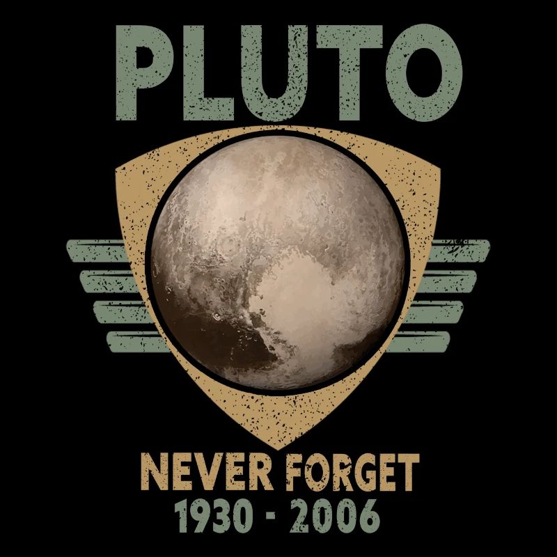 Never Forget Pluto Design Retro Style Funny Space