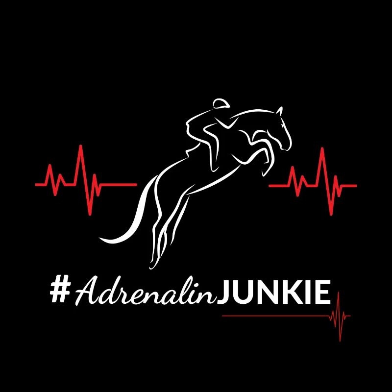 Motif cavalier d’obstacles « #AdrenalinJunkie »