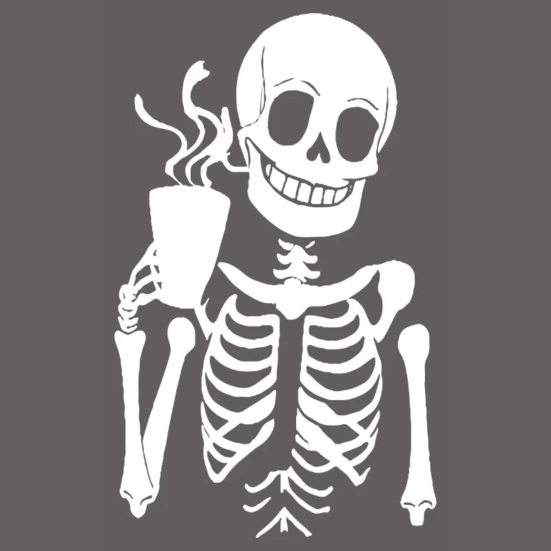 Sarcastic Funny Skeleton Drinking Espresso Coffee