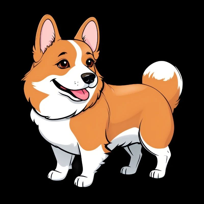 Cartoon Comic Cute Corgi Dog