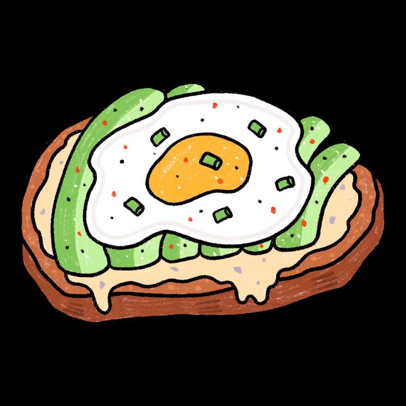 Avocado Fried Egg Bread Snack