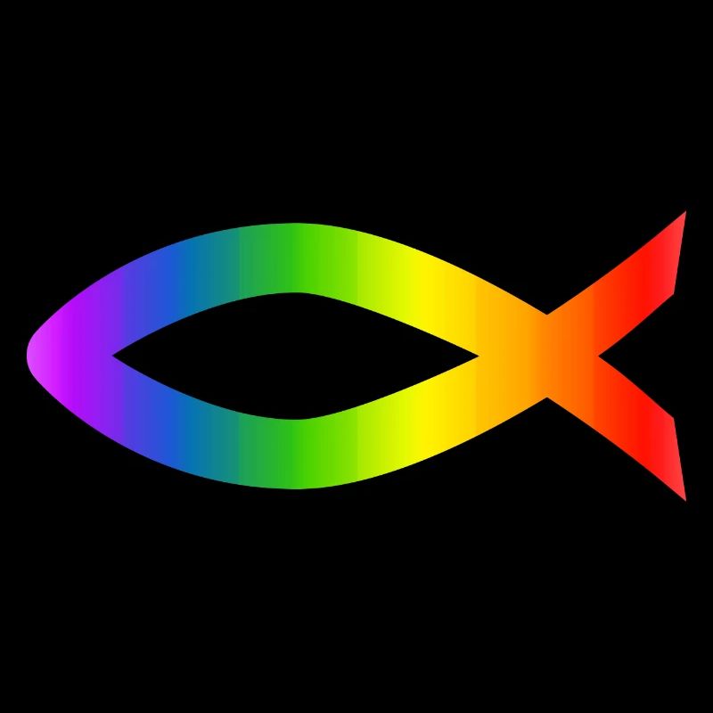 Ichthys Rainbow Christian Symbol Fish