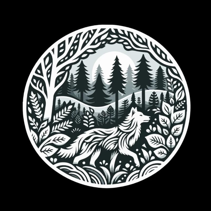 Loup dans la forêt