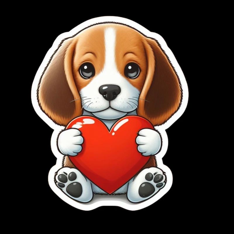 Chiot Beagle avec cœur
