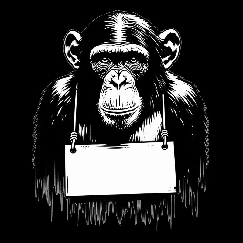 Monkey with Shield in Banksy Style || PERSONALIZE