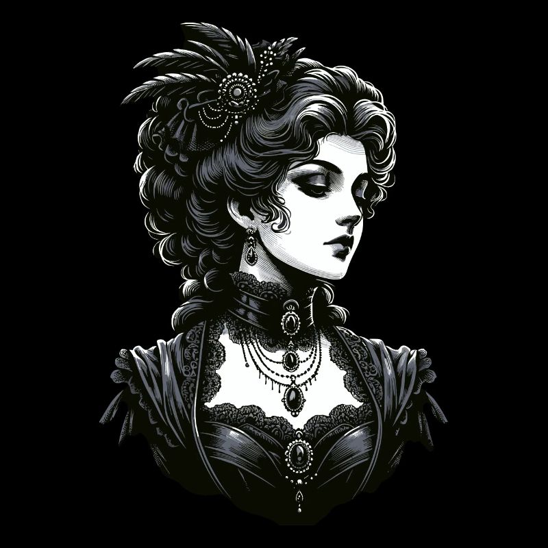 Elegant Gothic Lady: Victorian Grace