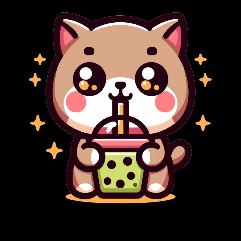Chat Bubble Tea Boba Kawaii