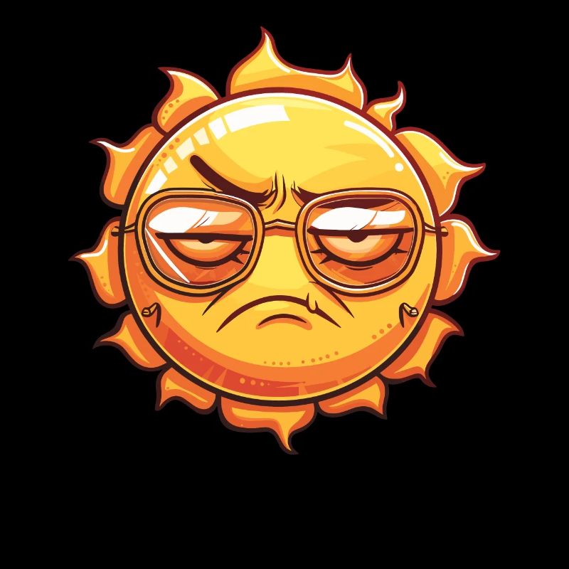 Genervte Sonne Mit Cooler Brille