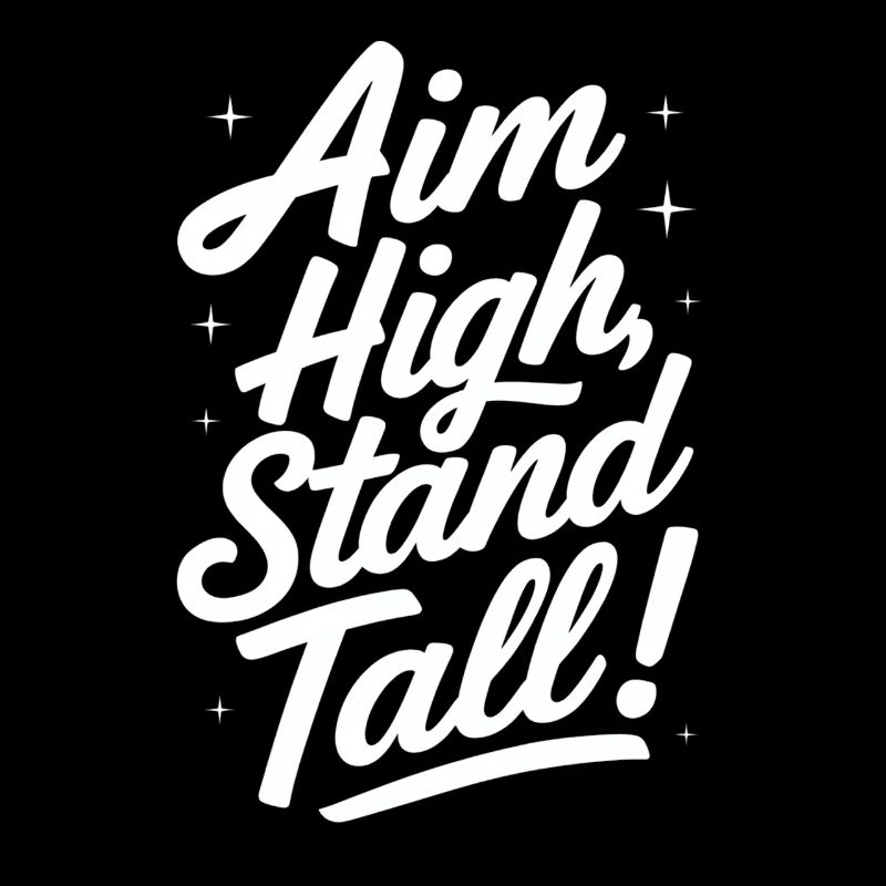 Aim High Stand Tall Motivational Message
