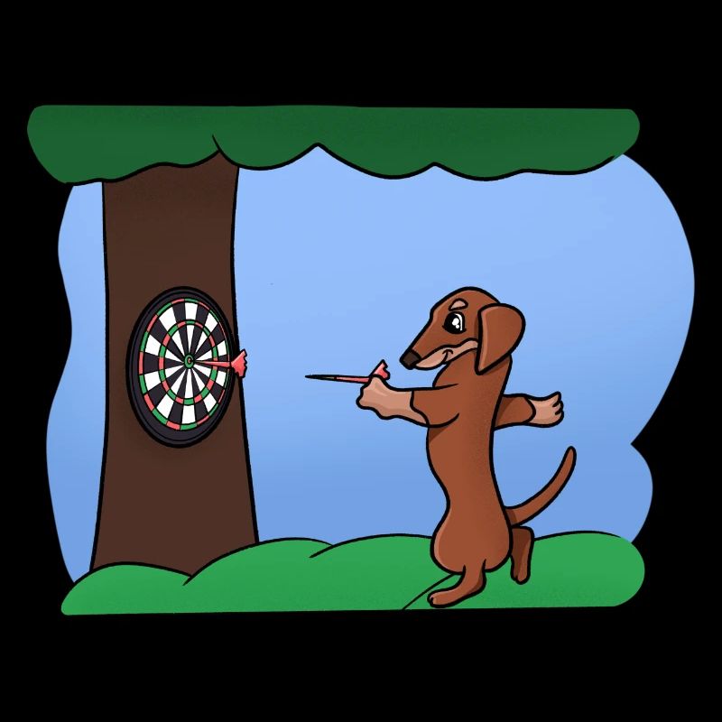 Dog Playing Darts