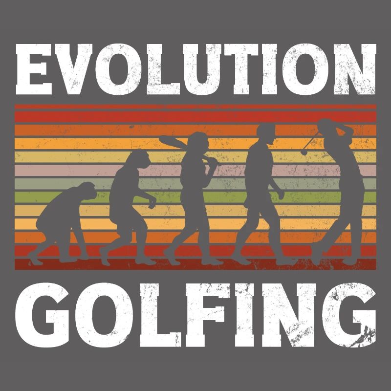 Golf Evolution From Monkey To Men Golfing