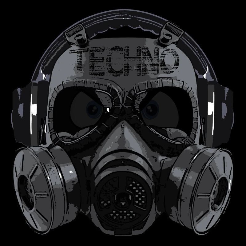 Dark Techno Head Masque à gaz Casque