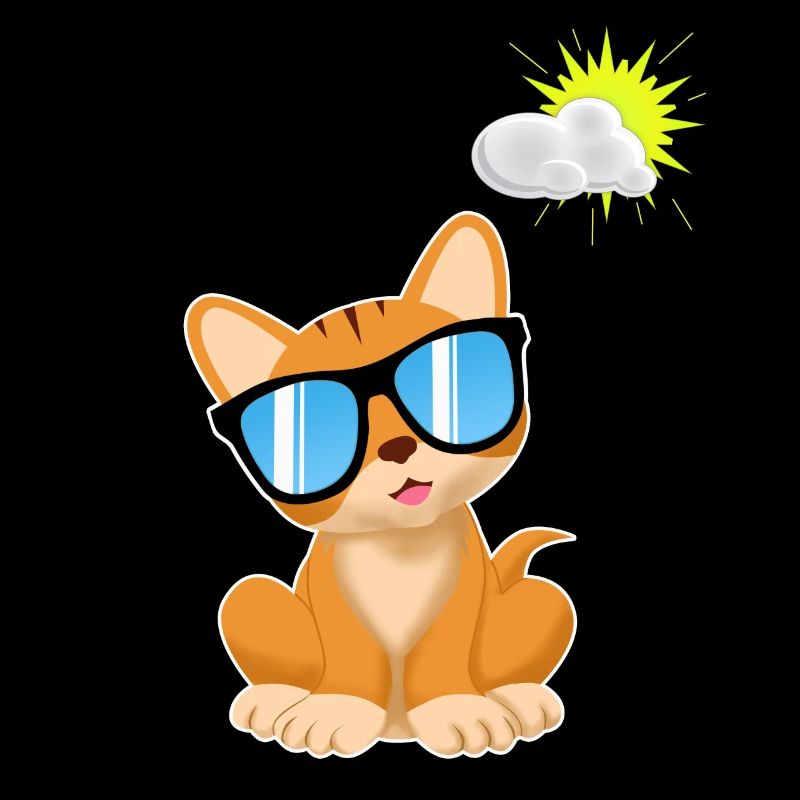 Katze Sonnenbrille comic Kawaii Geschenk kinder