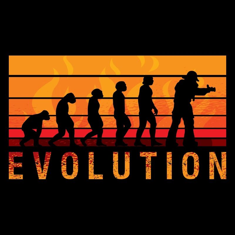 Evolution Firefighter Retro Firefighter Profession