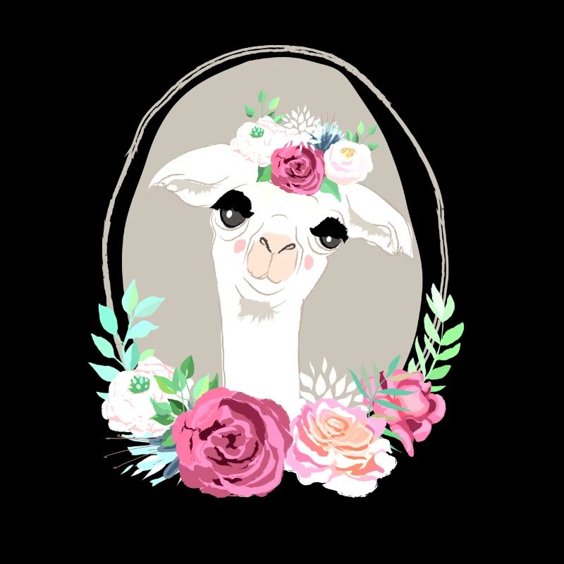 Lama flower Power Geschenkidee Geburtstag