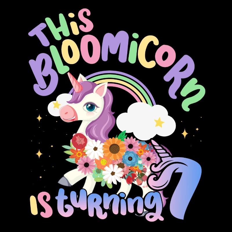 Bloomicorn Is Turning 7 Einhorn 7. Geburtstag