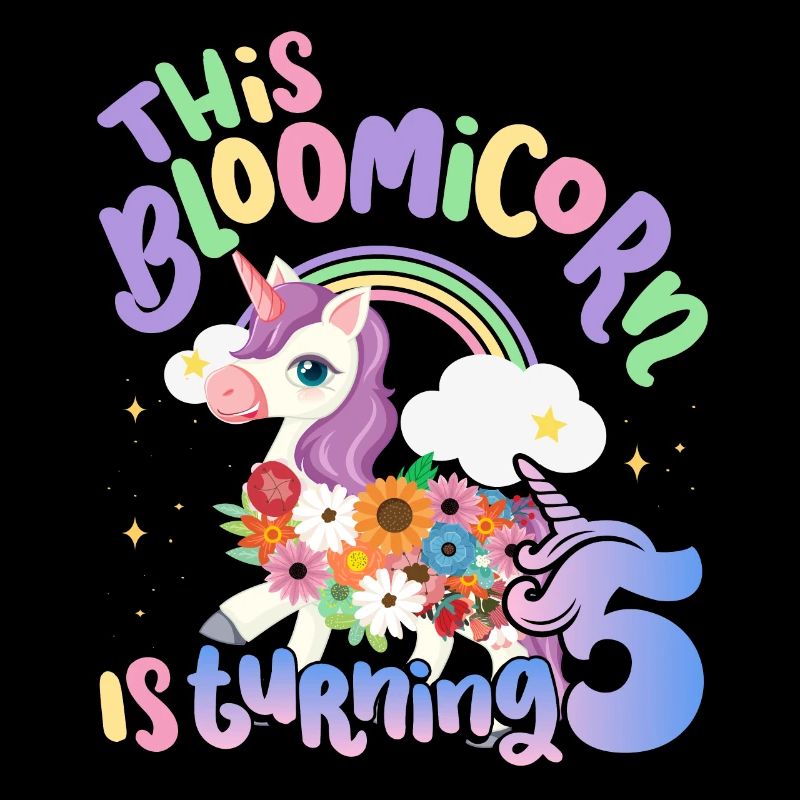 Bloomicorn Is Turning 5 Einhorn 5. Geburtstag