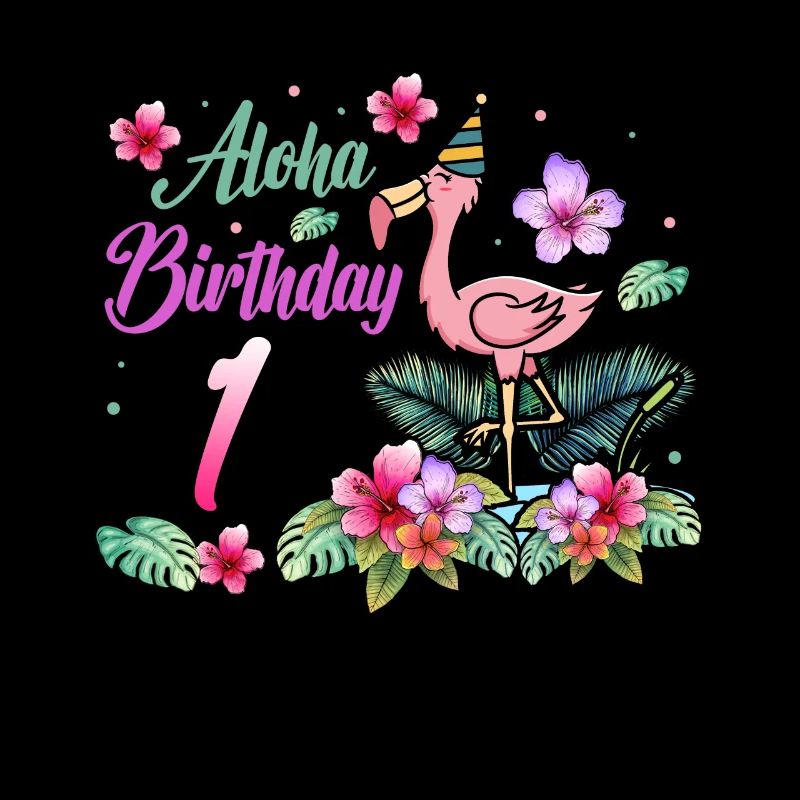 Aloha Geburtstag 1 Flamingo Vogel 1. Geburtstag