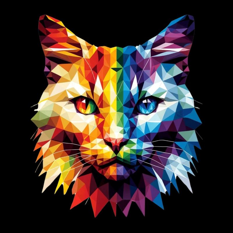 Lgbt Silhouette Poly Art Crystal Kitten Lover