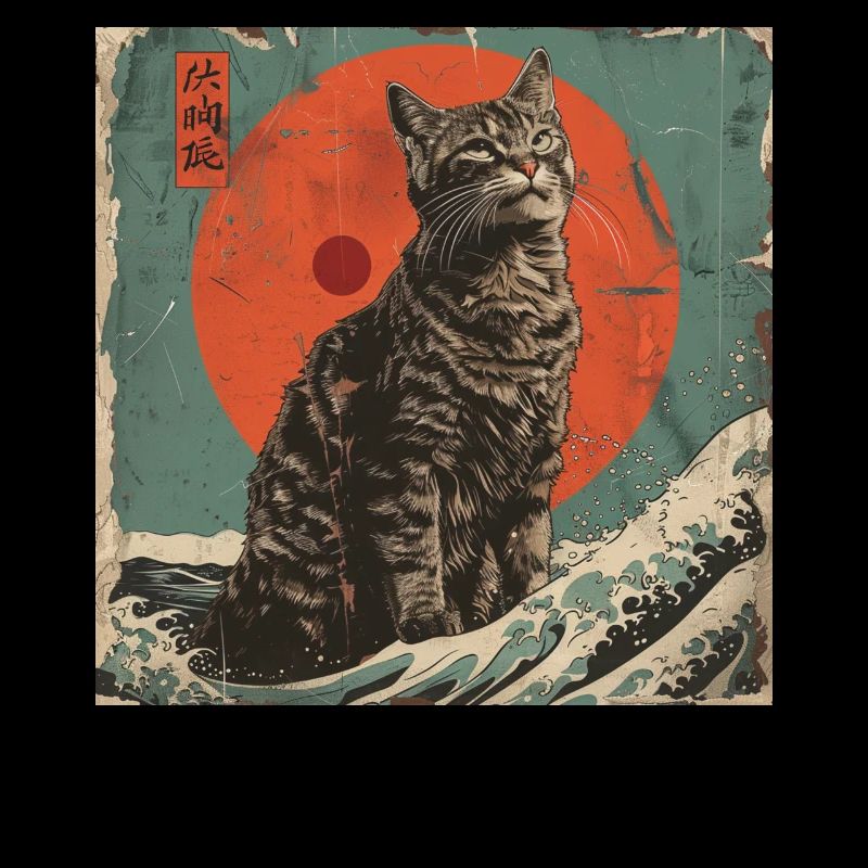 Coucher de soleil Silhouette vague Papyrus