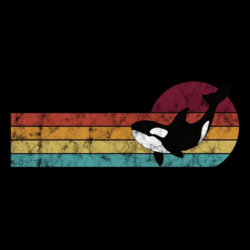 Orque orque orque cadeau baleine rétro océan