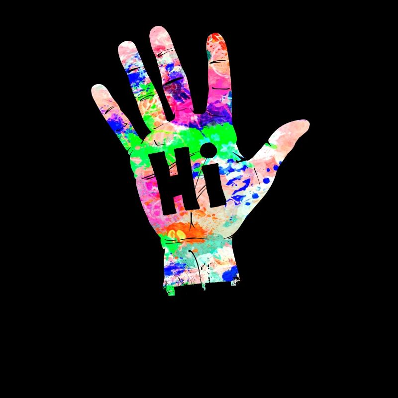 Hi Haters Main cool dans les couleurs arc-en-ciel