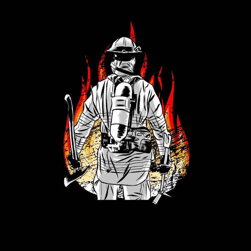 Firefighter Fireman Flames Fire Thin Red Line