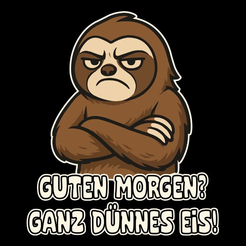 Mürrisches Faultier mit Spruch