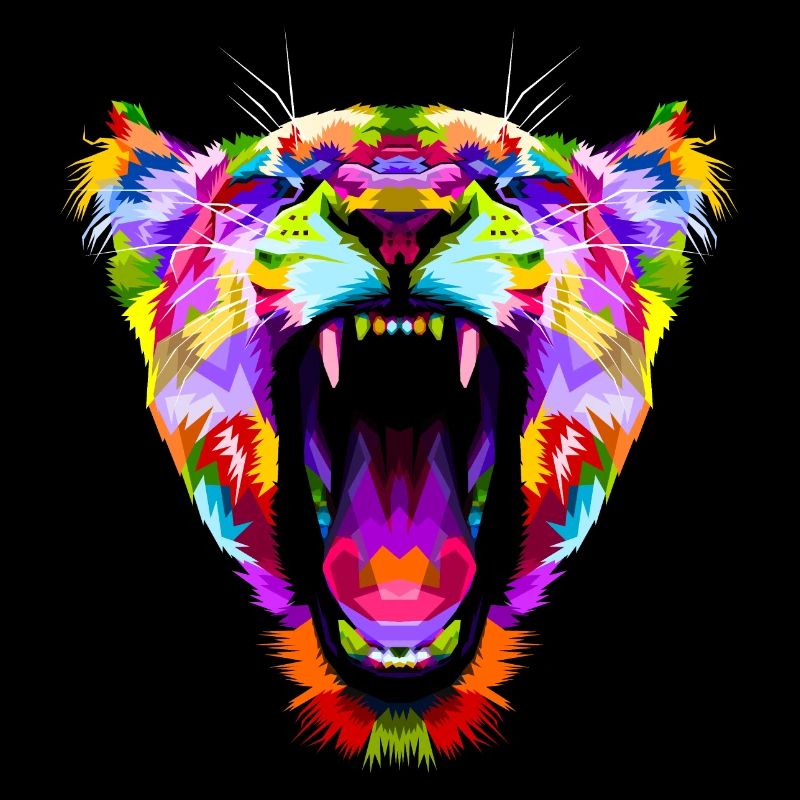 Tiger Raubtier Raubkatze Polygon Bunt Geschenk