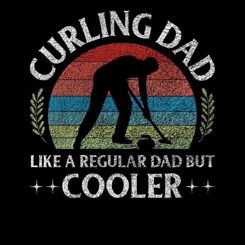 Comme un papa ordinaire mais un papa de curling rétro plus cool