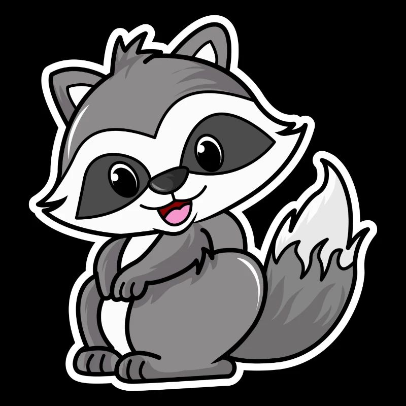 dessin animé mignon raton laveur
