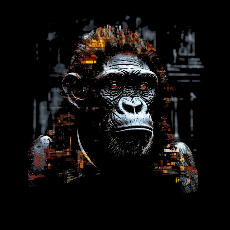 Monkey Art Chinese Architecture Animal Lover
