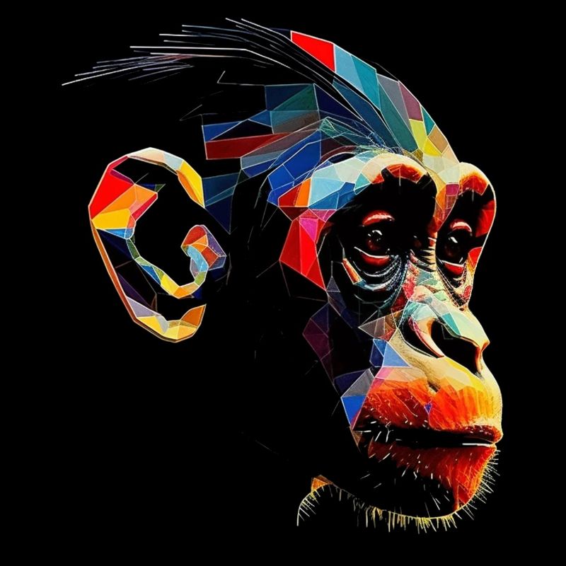Affe Zoo Bunt Affengesicht Geschenk Tier Tiermotiv