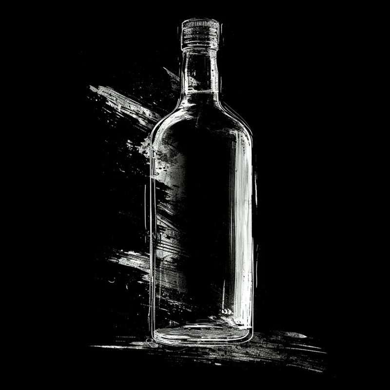 Bottle Drawing Art Graphic Motif Artwork