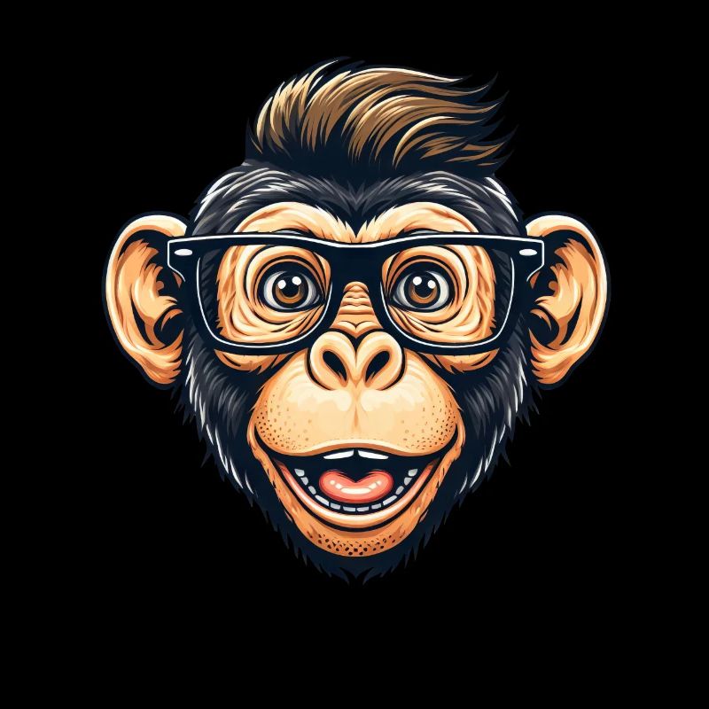 Chimpanzee nerd with glasses