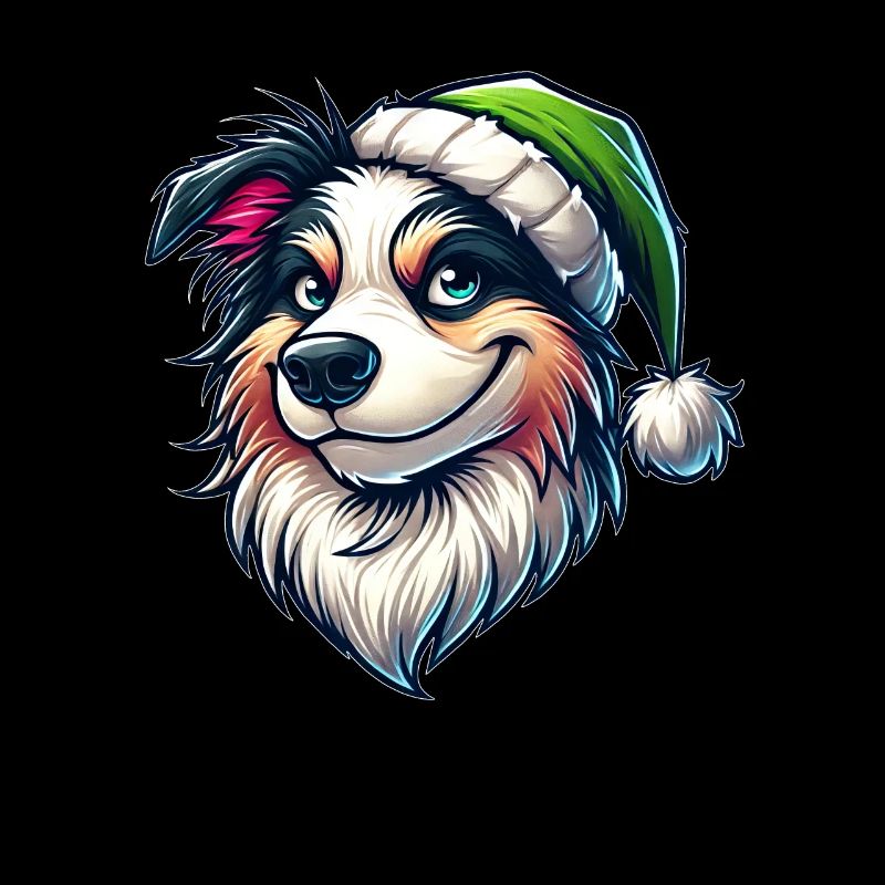 Australischer Schäferhund Weihnachten verschmitzt