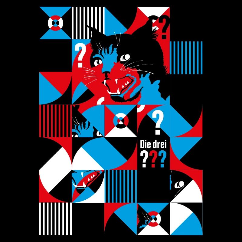 Die Drei ??? Abstraktes Katzen-Design