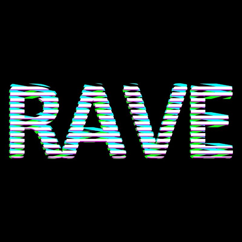 Lettrage ravé Tripping Techno LSD MNML néon blanc