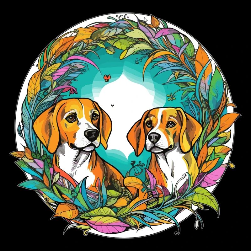 Flora Beagle Paire Chien de chasse Beagle