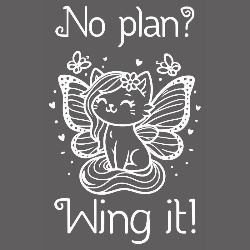 Pas de plan ? Envolez-le ! Chat ailé (blanc)