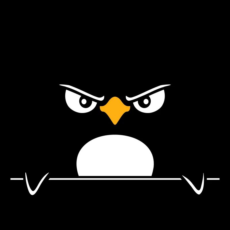 Pinguin Guckt Ernst Böse Gefährlich hinter Mauer