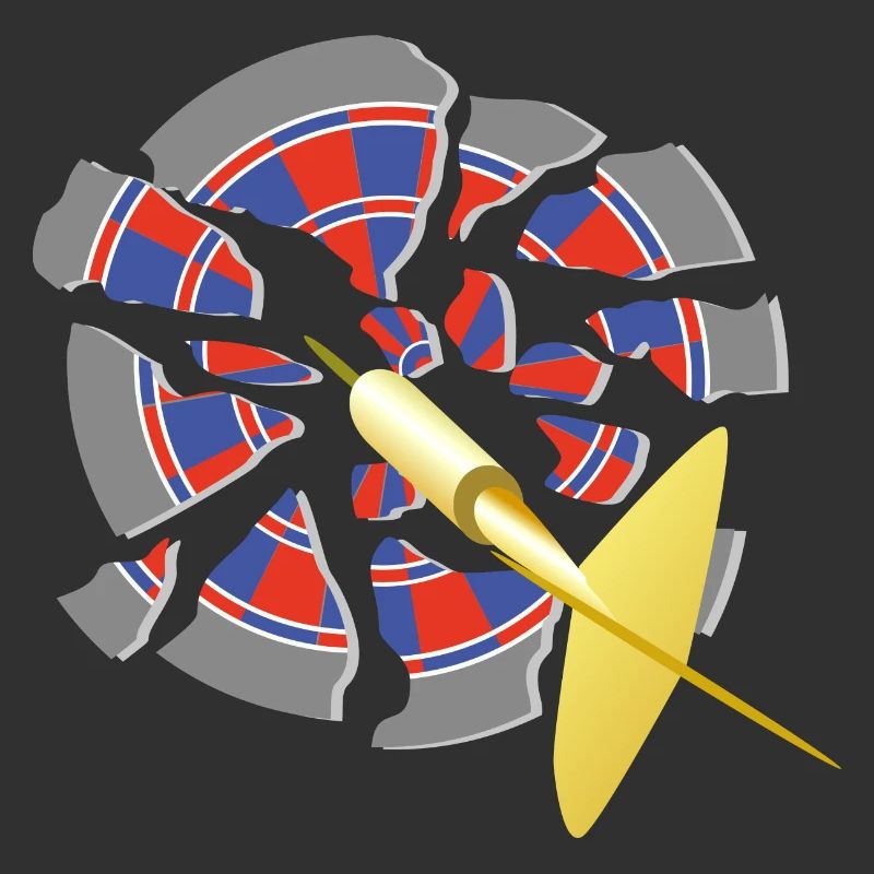 Une fléchette perce le jeu de fléchettes