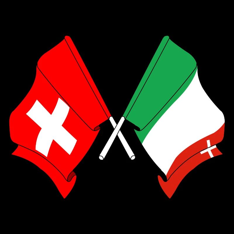 Drapeau de la Suisse et drapeau de Neuchâtel