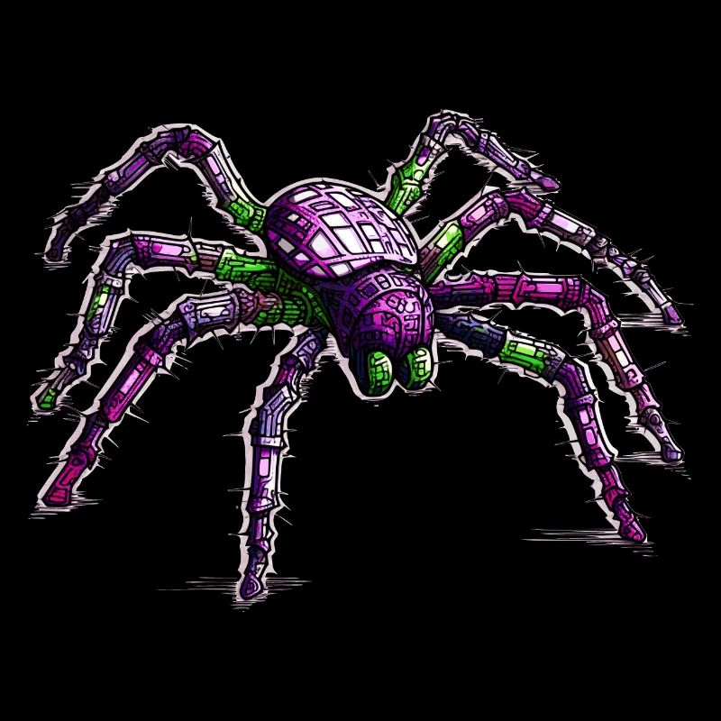 Colorful and threatening-looking large spider